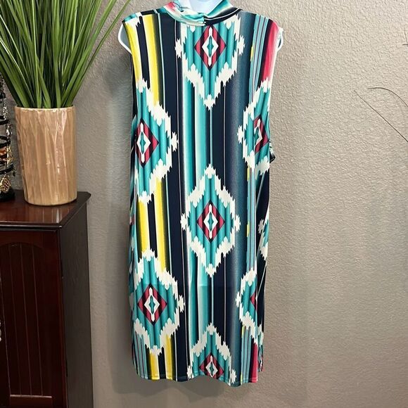 #212 R.Rouge Aztec printed sleeveless cover-up/guardian size XL - Picture 9 of 11